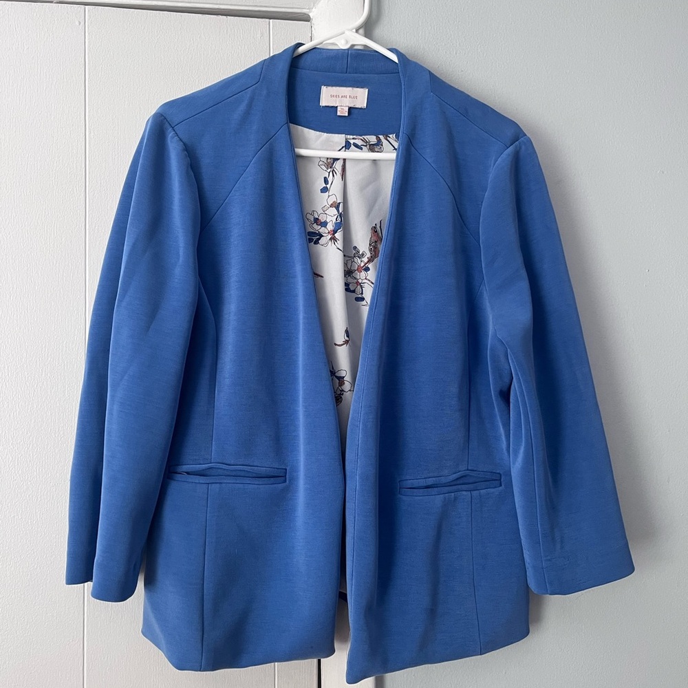 Skies Are Blue Amande Modal Scuba Blazer - Size XL